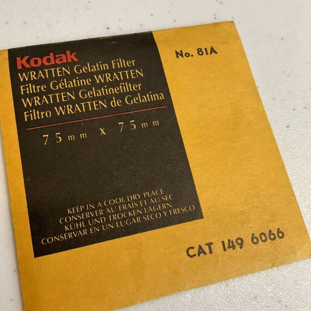 Kodak‎ Wratten 81A Gelatin Filter 149 6066  75x75mm 1993 Sealed New